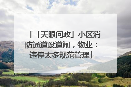 「天眼问政」小区消防通道设道闸，物业：违停太多规范管理