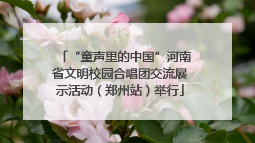 “童声里的中国”河南省文明校园合唱团交流展示活动（郑州站）举行