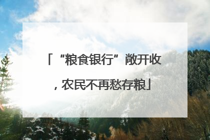 “粮食银行”敞开收，农民不再愁存粮
