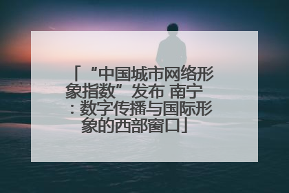 “中国城市网络形象指数”发布 南宁：数字传播与国际形象的西部窗口