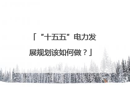 “十五五”电力发展规划该如何做？