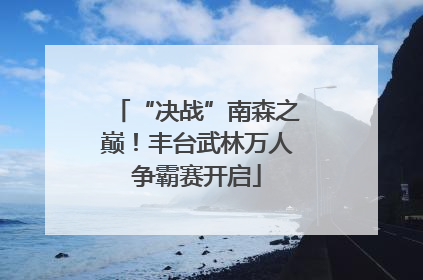 “决战”南森之巅！丰台武林万人争霸赛开启
