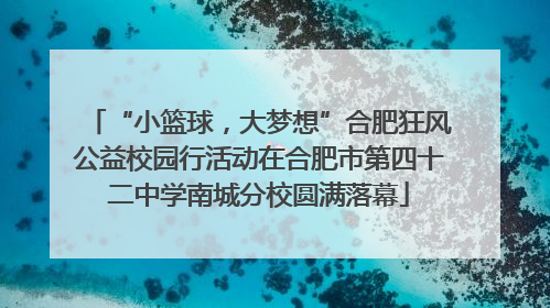 “小篮球，大梦想”合肥狂风公益校园行活动在合肥市第四十二中学南城分校圆满落幕