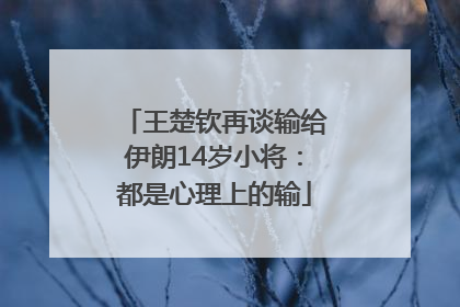 王楚钦再谈输给伊朗14岁小将：都是心理上的输