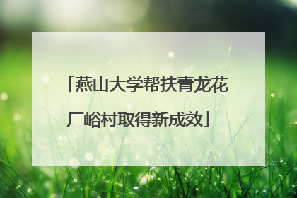 燕山大学帮扶青龙花厂峪村取得新成效