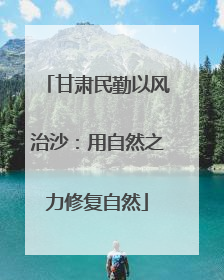 甘肃民勤以风治沙：用自然之力修复自然