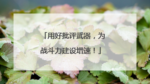 用好批评武器，为战斗力建设增速！