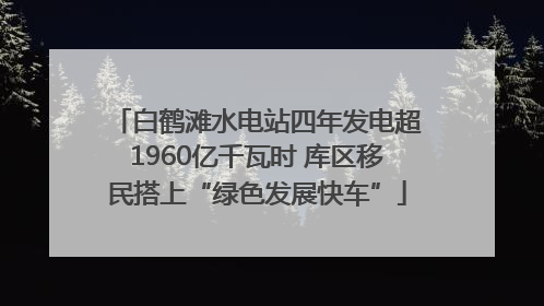 白鹤滩水电站四年发电超1960亿千瓦时 库区移民搭上“绿色发展快车”