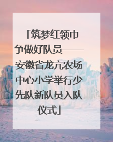 筑梦红领巾 争做好队员——安徽省龙亢农场中心小学举行少先队新队员入队仪式