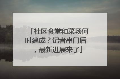 社区食堂和菜场何时建成？记者串门后，最新进展来了