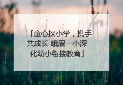 童心探小学，携手共成长 峨眉一小深化幼小衔接教育