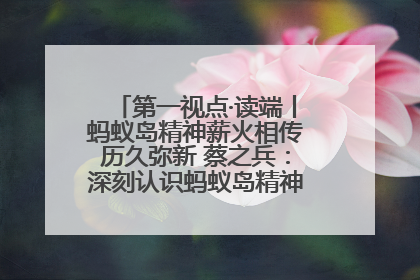 第一视点·读端丨蚂蚁岛精神薪火相传历久弥新 蔡之兵：深刻认识蚂蚁岛精神的“精气神”