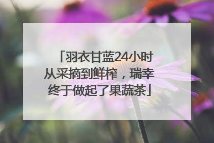 羽衣甘蓝24小时从采摘到鲜榨，瑞幸终于做起了果蔬茶