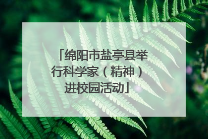 绵阳市盐亭县举行科学家（精神）进校园活动