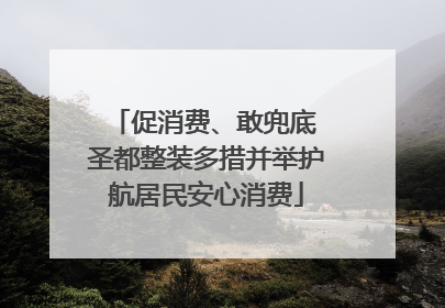 促消费、敢兜底 圣都整装多措并举护航居民安心消费