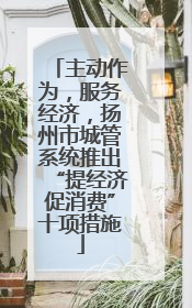 主动作为，服务经济，扬州市城管系统推出“提经济促消费”十项措施