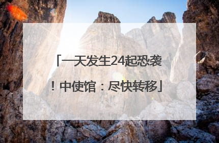 一天发生24起恐袭！中使馆：尽快转移