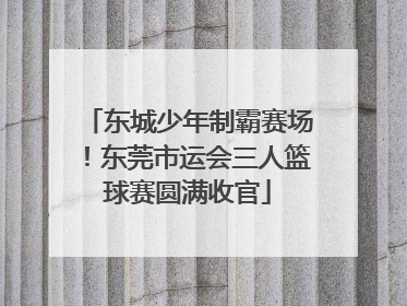 东城少年制霸赛场！东莞市运会三人篮球赛圆满收官