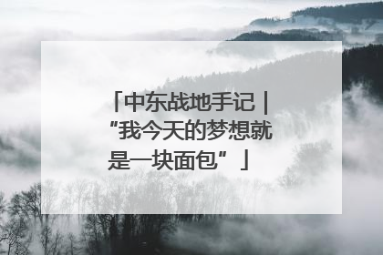 中东战地手记｜“我今天的梦想就是一块面包”