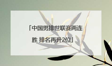 中国男排世联赛两连胜 排名再升2位