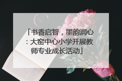 书香启智，墨韵润心：大窑中心小学开展教师专业成长活动