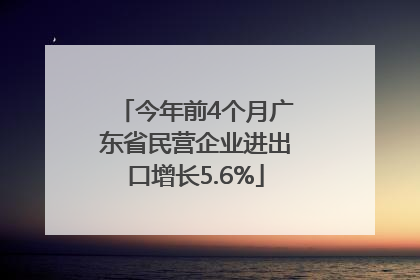 今年前4个月广东省民营企业进出口增长5.6%