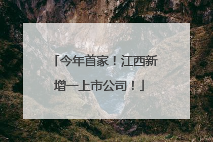 今年首家！江西新增一上市公司！