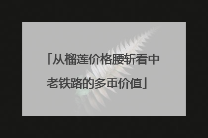 从榴莲价格腰斩看中老铁路的多重价值