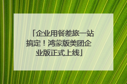 企业用餐差旅一站搞定！鸿蒙版美团企业版正式上线
