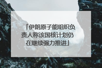 伊朗原子能组织负责人称该国核计划仍在继续强力推进