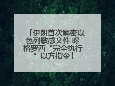 伊朗首次解密以色列敏感文件 曝格罗西“完全执行”以方指令
