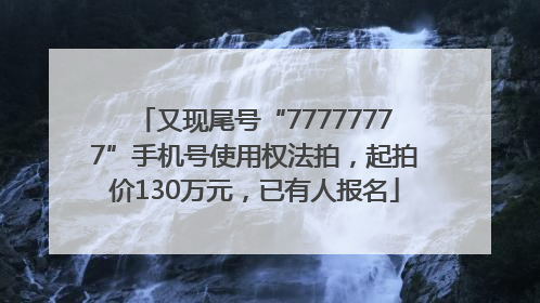 又现尾号“77777777”手机号使用权法拍，起拍价130万元，已有人报名