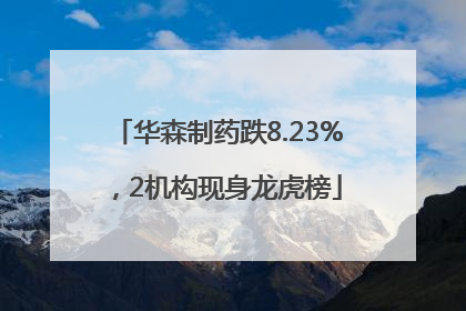 华森制药跌8.23%，2机构现身龙虎榜