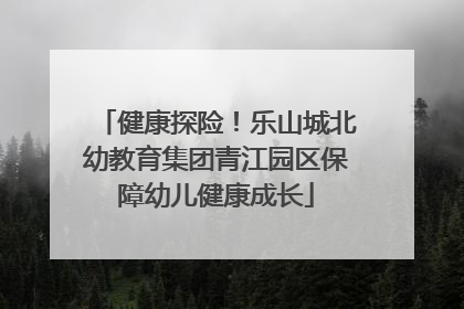 健康探险！乐山城北幼教育集团青江园区保障幼儿健康成长