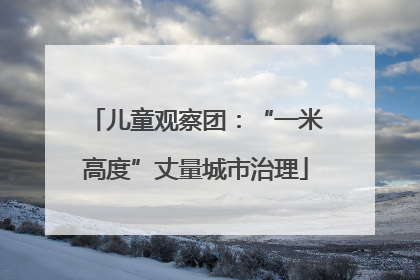 儿童观察团：“一米高度”丈量城市治理