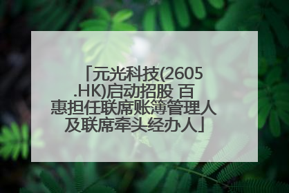 元光科技(2605.HK)启动招股 百惠担任联席账簿管理人及联席牵头经办人