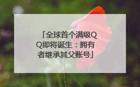 全球首个满级QQ即将诞生：拥有者继承其父账号