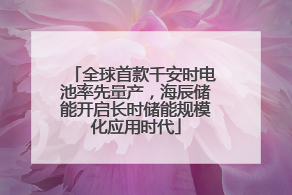 全球首款千安时电池率先量产，海辰储能开启长时储能规模化应用时代