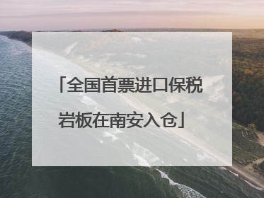 全国首票进口保税岩板在南安入仓