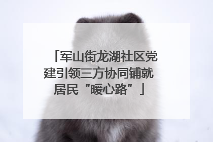 军山街龙湖社区党建引领三方协同铺就居民“暖心路”