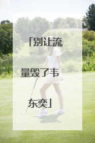 别让流量毁了韦东奕