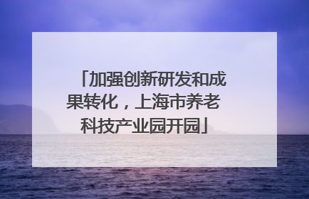 加强创新研发和成果转化，上海市养老科技产业园开园