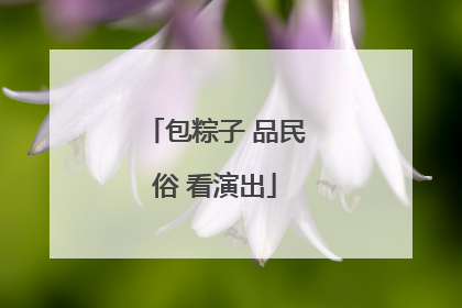 包粽子 品民俗 看演出