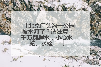 北京门头沟一公园被水淹了？请注意：千万别趟水，小心水蛇、水蛭……
