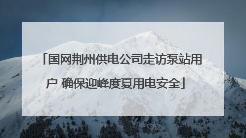 国网荆州供电公司走访泵站用户 确保迎峰度夏用电安全