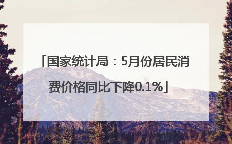 国家统计局：5月份居民消费价格同比下降0.1%