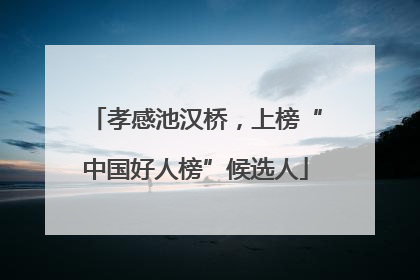 孝感池汉桥，上榜“中国好人榜”候选人