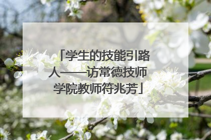 学生的技能引路人——访常德技师学院教师符兆芳