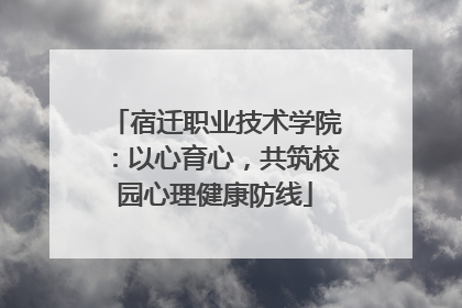 宿迁职业技术学院：以心育心，共筑校园心理健康防线