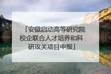 安徽启动高等研究院校企联合人才培养和科研攻关项目申报